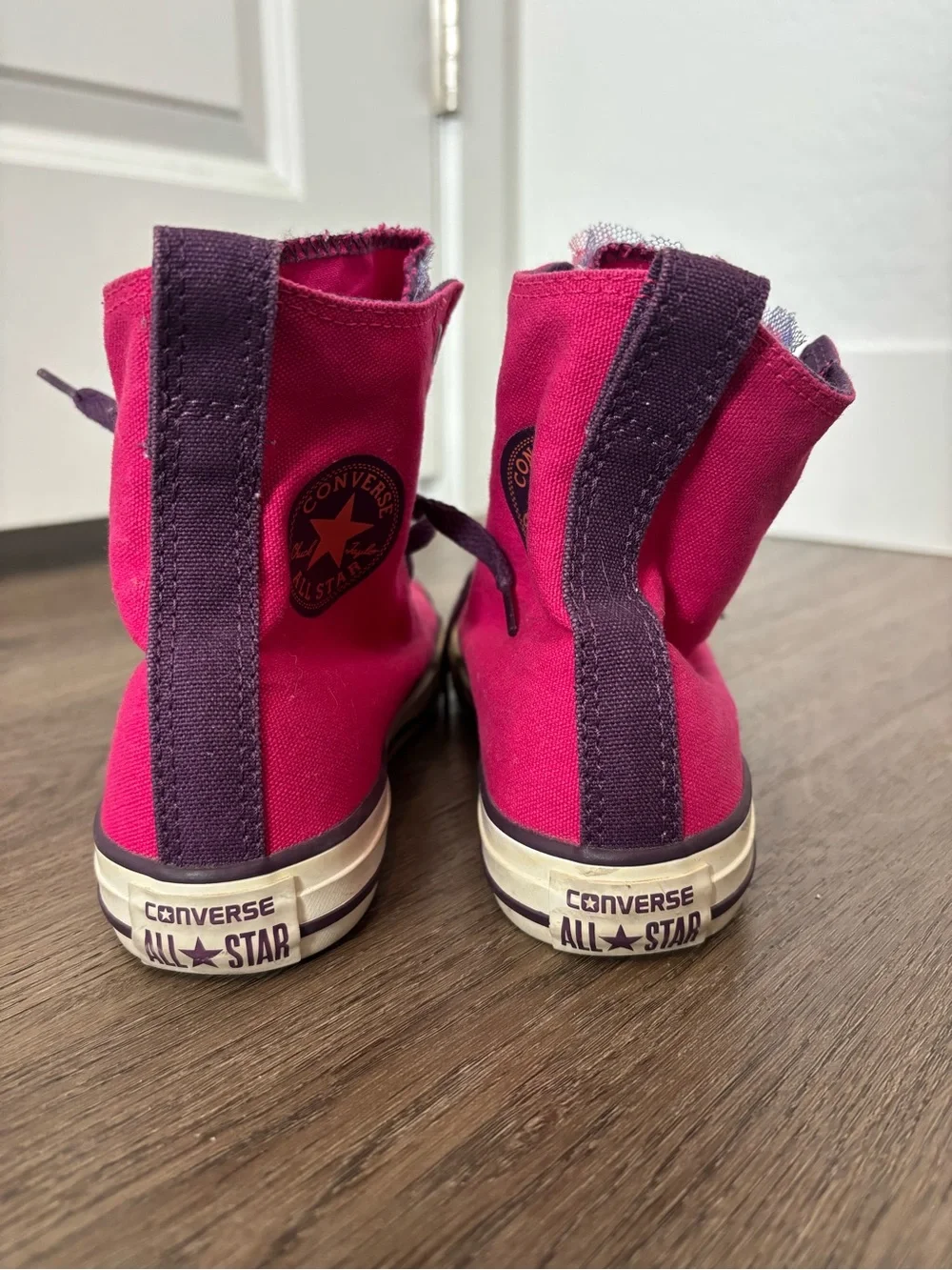 Converse All Star Chuck Taylor Purple/Pink High-Top Tutu Tulle Ruffle Sneakers